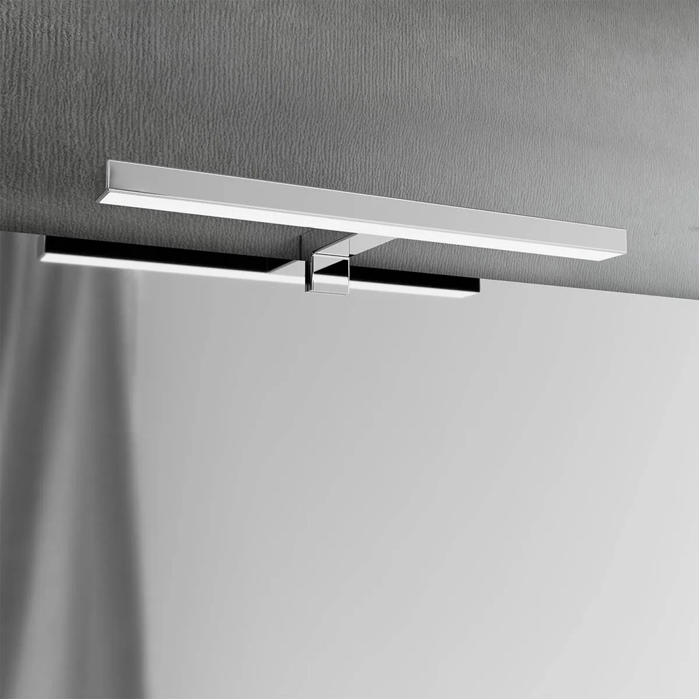 Lampada LED da Specchio 30cm Cromata 4W - Doppia Installazione Colore Bianco Naturale 4.000K