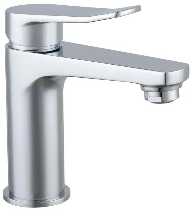 Rubinetto per lavabo a canna media getto laminare cristallino Bora cromato lucido SENSEA H 15.69 cm