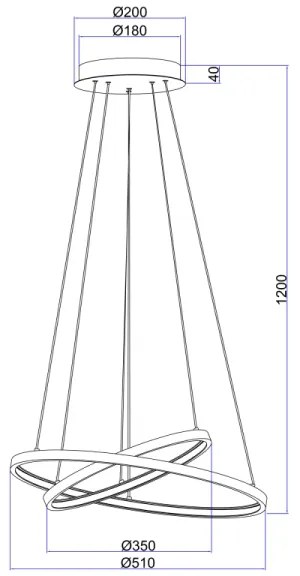 Globo 67192-42B - Lampadario LED a sospensione con filo RALPH 2xLED/21W/230V