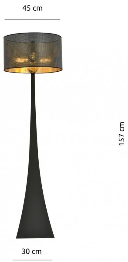 Lampada da Terra ESTRELLA LP1 in Acciaio E27 Colore del corpo Nero