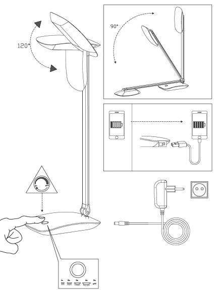Eglo 95694 - Lampada da tavolo LED dimmerabile CAJERO LED/4,5W/USB