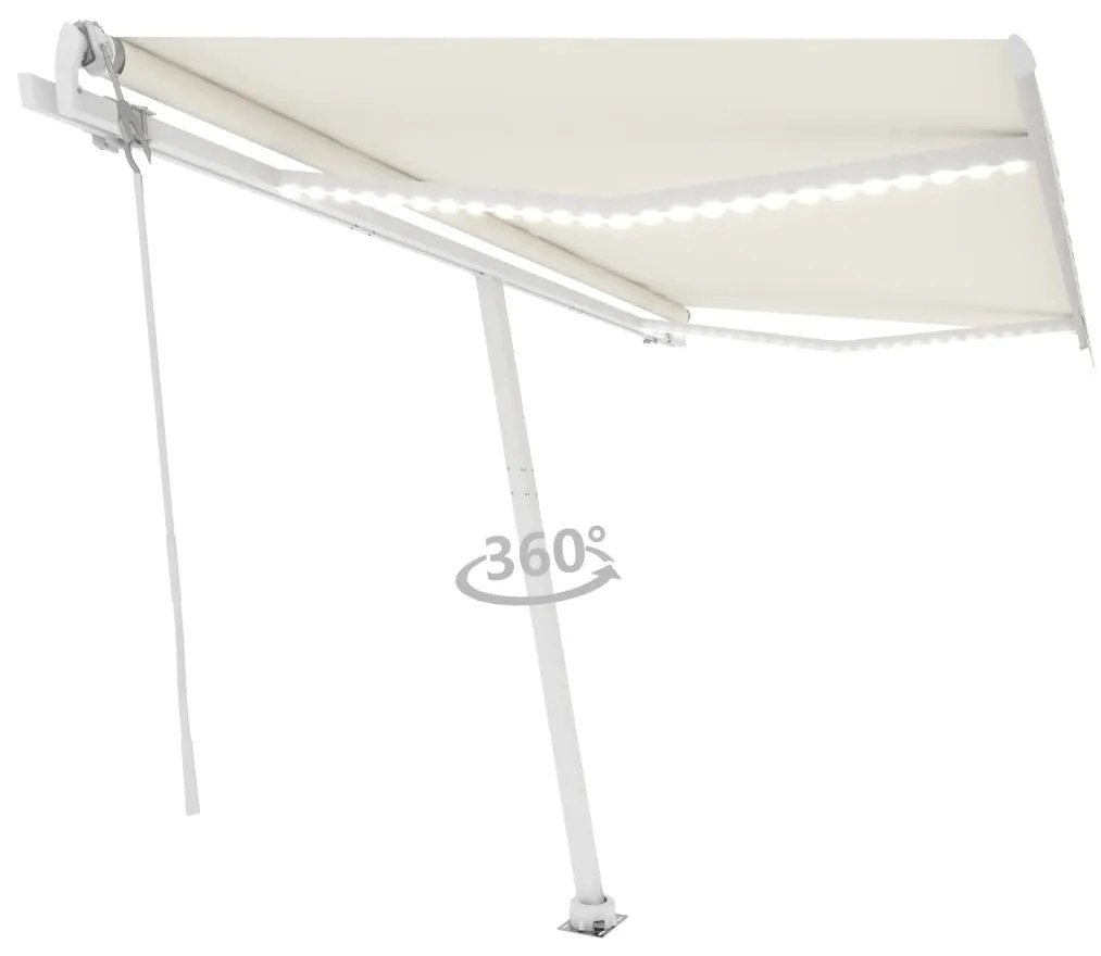 Tenda Automatica con Sensore Vento e LED 400x350 cm Crema