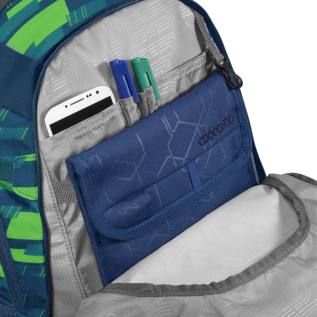 Zaino scuola coocazoo MATE, Lime Stripe, certificato AGR