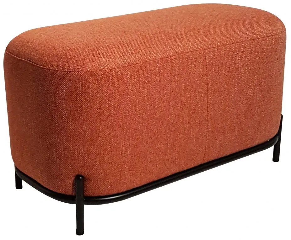 Pouf GIBILTERRA rettangolare con tessuto arancio