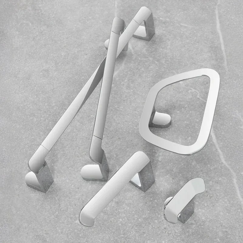 Set accessori bagno da muro 4 pezzi in acciaio cromo Fusion