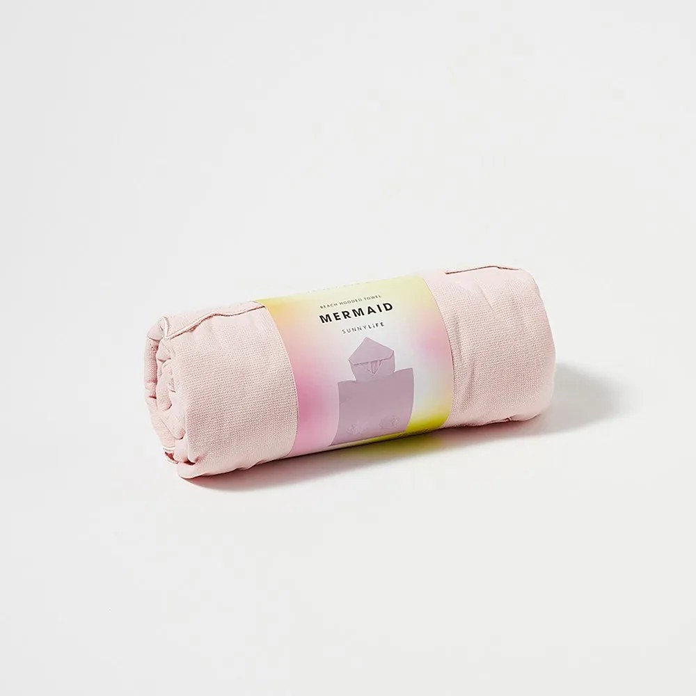 Asciugamano per neonati in cotone rosa con cappuccio 62x63 cm Mermaid - Sunnylife