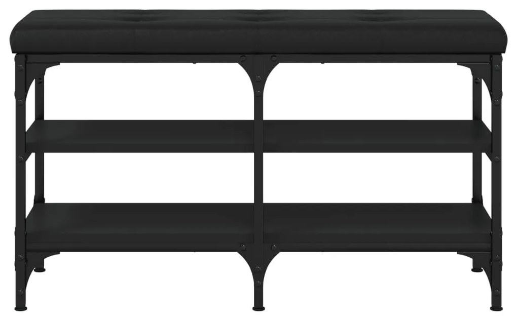 Panca porta scarpe nera 82x32x47 cm in legno multistrato
