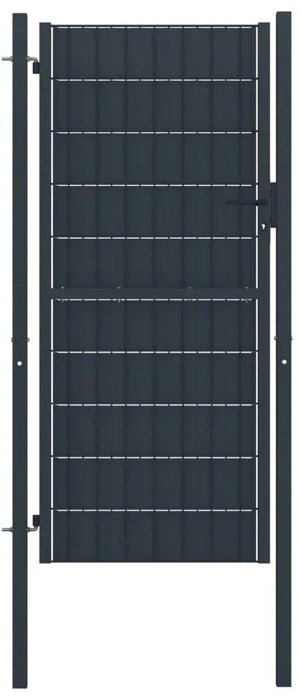 Cancello Per Recinzione İn Pvc E Acciaio 100x164 Cm Antracite /