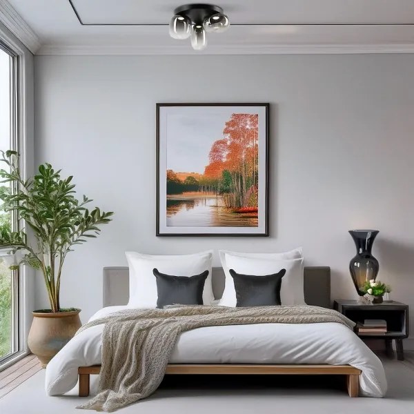 Plafoniera LED VASO LED/12W/230V diametro 42 cm nero/fumé