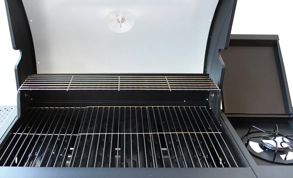 PIROS - barbecue a gas 4 fuochi + 1 esterno in acciaio inox