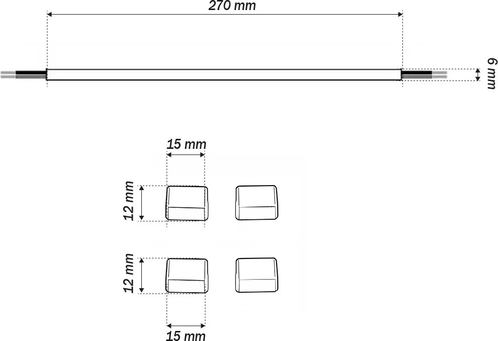 Kit Collegamento per Strisce COB CCT IP67 da 12mm da Saldare