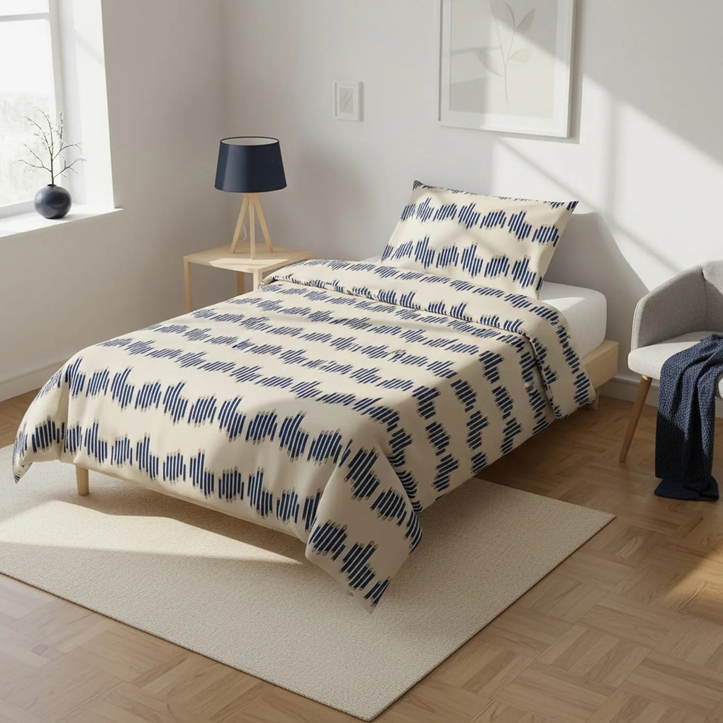 Parure copripiumino singolo geometrico blu