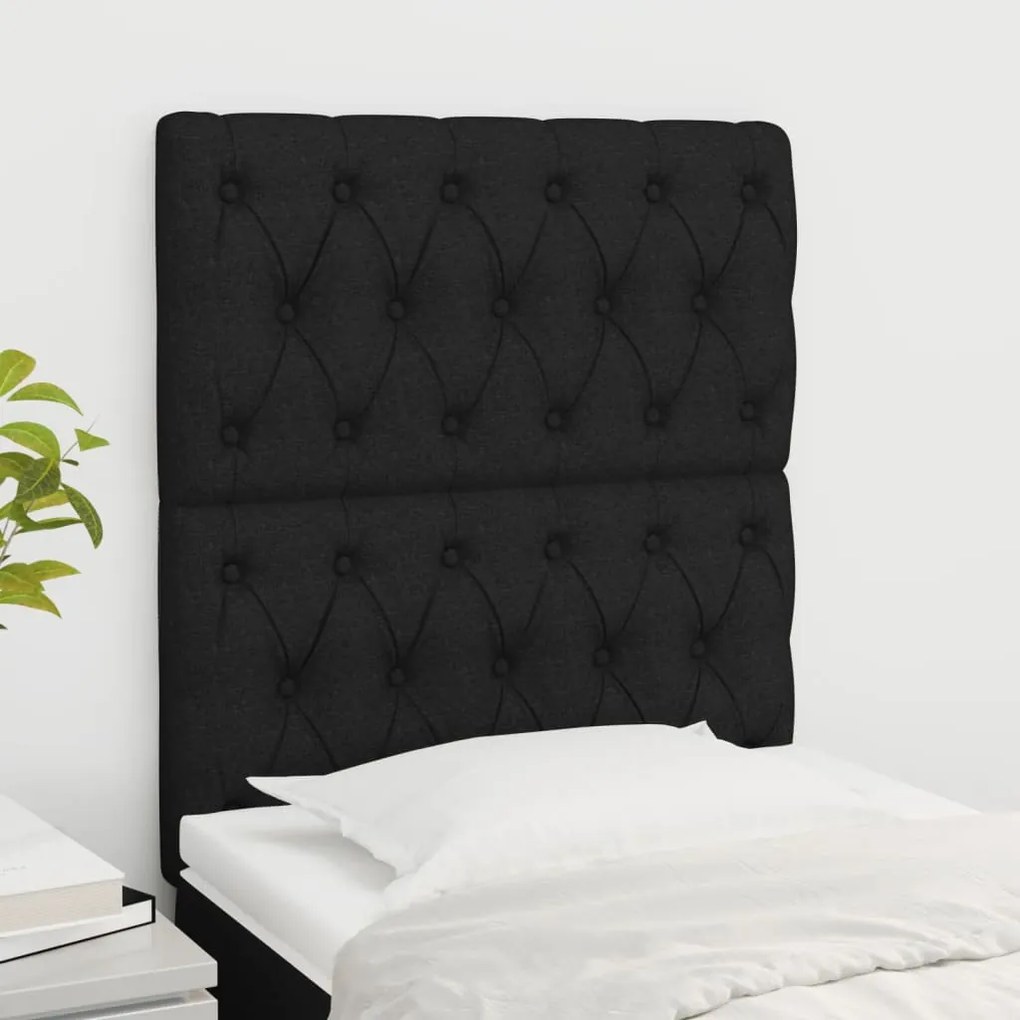 Testiera 2 Pz Nera 80 X 7 X 78/88 Cm İn Tessuto /