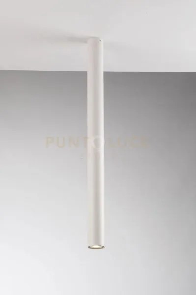 Plafoniera-faretto fluke tonda bianca 1 luce attacco gu10 5,5x5,5x75cm