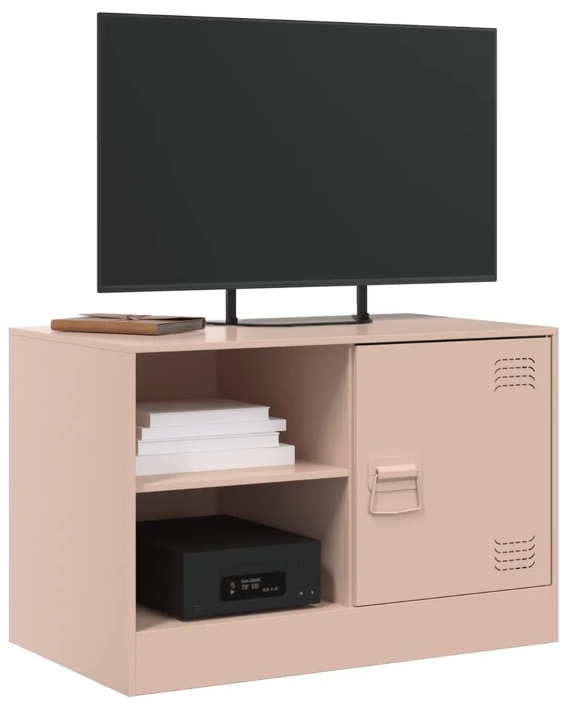 Mobili tv 2 pz rosso 67x39x44 cm in acciaio