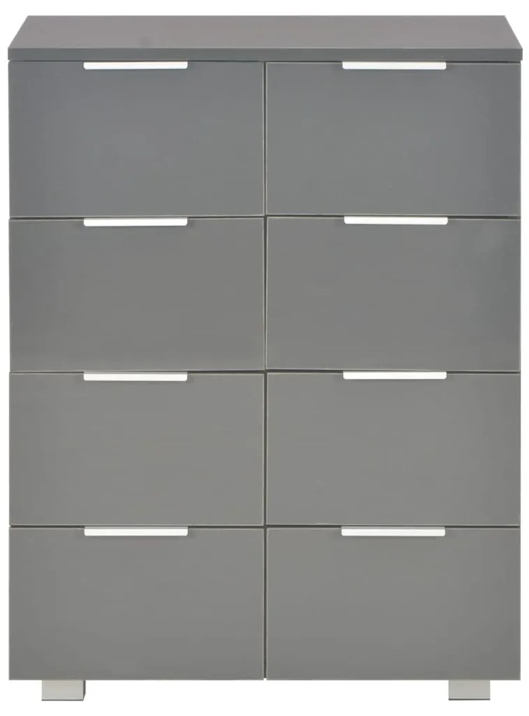 Credenza grigio lucido 60x35x80 cm in legno multistrato