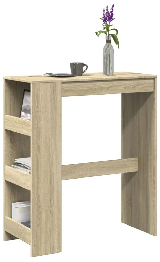 Tavolo Bar Con Rastrelliera Sonoma 90x40x103,5 Cm Multistrato /