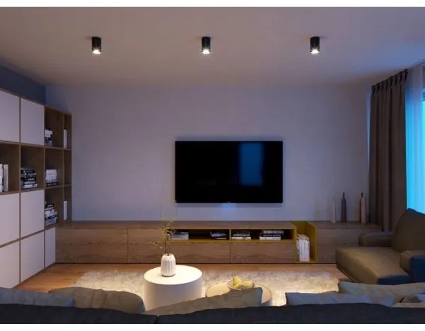 LED2 - Plafoniera LED TUBUS LED/9W/230V nera