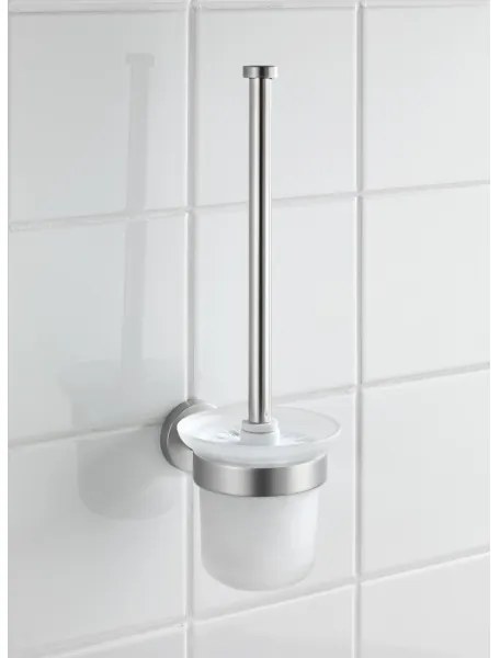 WENKO 19614100 - Scopino WC BOSIO MATT 10x14 cm acciaio inox/argento/satinato