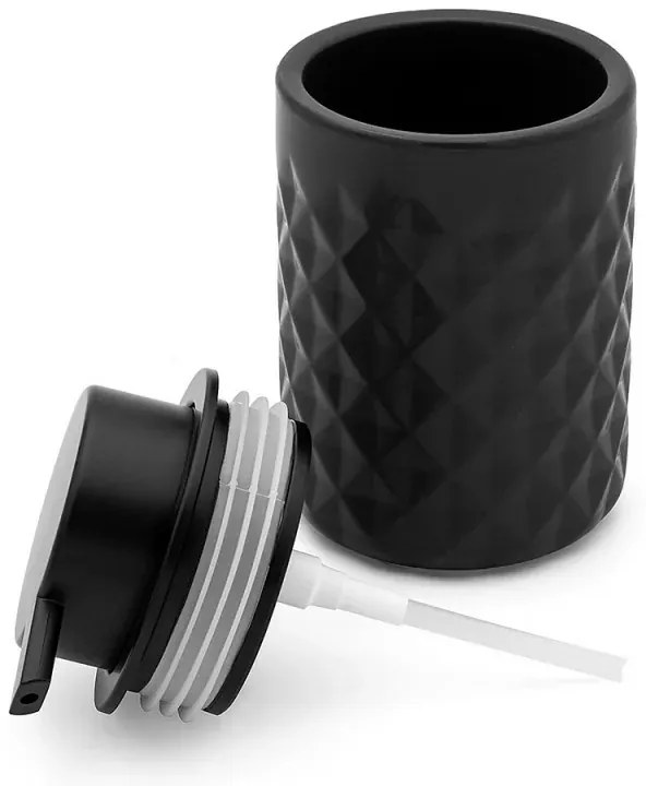 Dispenser sapone nero da appoggio in ceramica Cristal