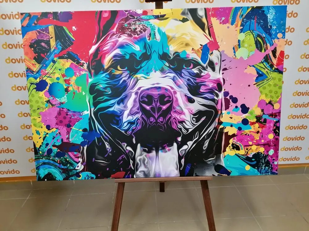 Stampa su tela – Illustrazione di cane colorata