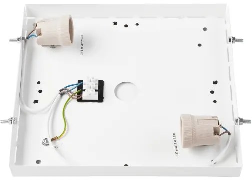 Plafoniera NATURAL SQUARE 2xE27/15W/230V 31x31 cm pino/nero