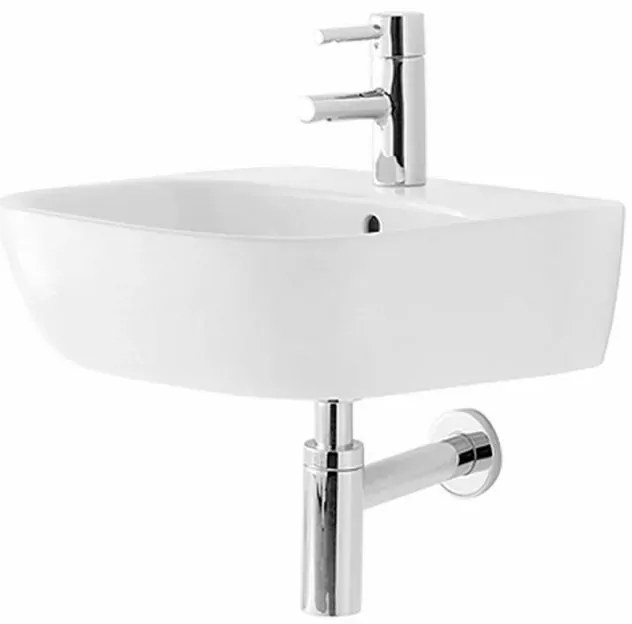 Lavabo sospeso 60 cm Geberit bianco lucido monoforo Fantasia