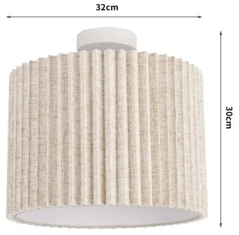 Brilagi - Plafoniera NORDIC WAVE 1xE27/15W/230V Ø 32 cm in lino/bianco