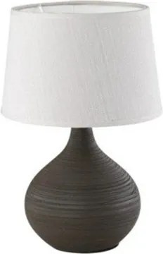 Lampada da tavolo marrone scuro in ceramica e tessuto, altezza 29 cm Martin - Trio