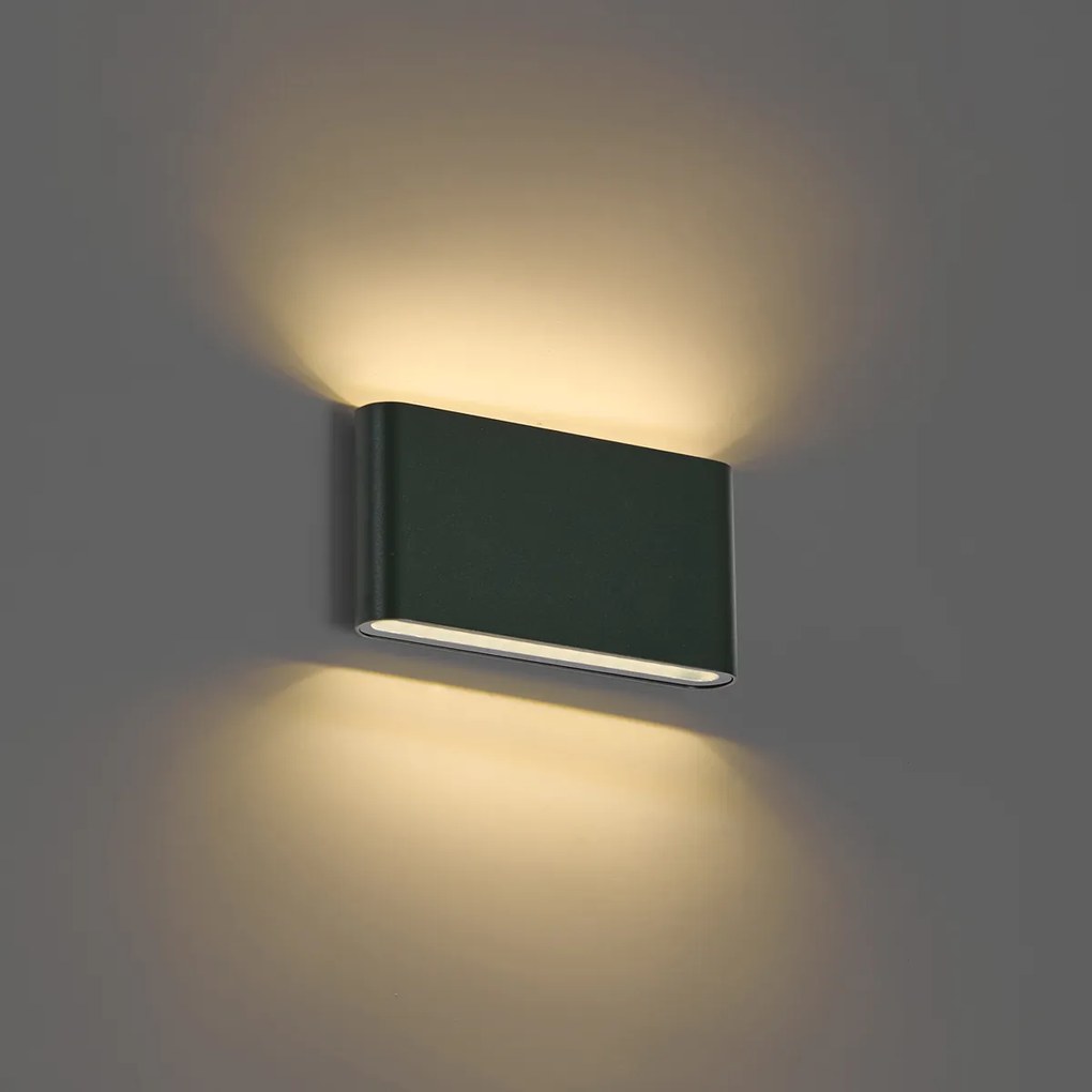 Lampada da parete moderna da esterno verde scuro 17,5 cm con LED IP65 - Batt