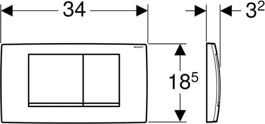 Geberit 115.899.KH.1 - Pulsante di scarico Twinline30 34x18,5 cm cromo lucido / cromo satinato