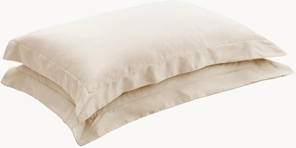 Set di 2 federe in raso di cotone Cream