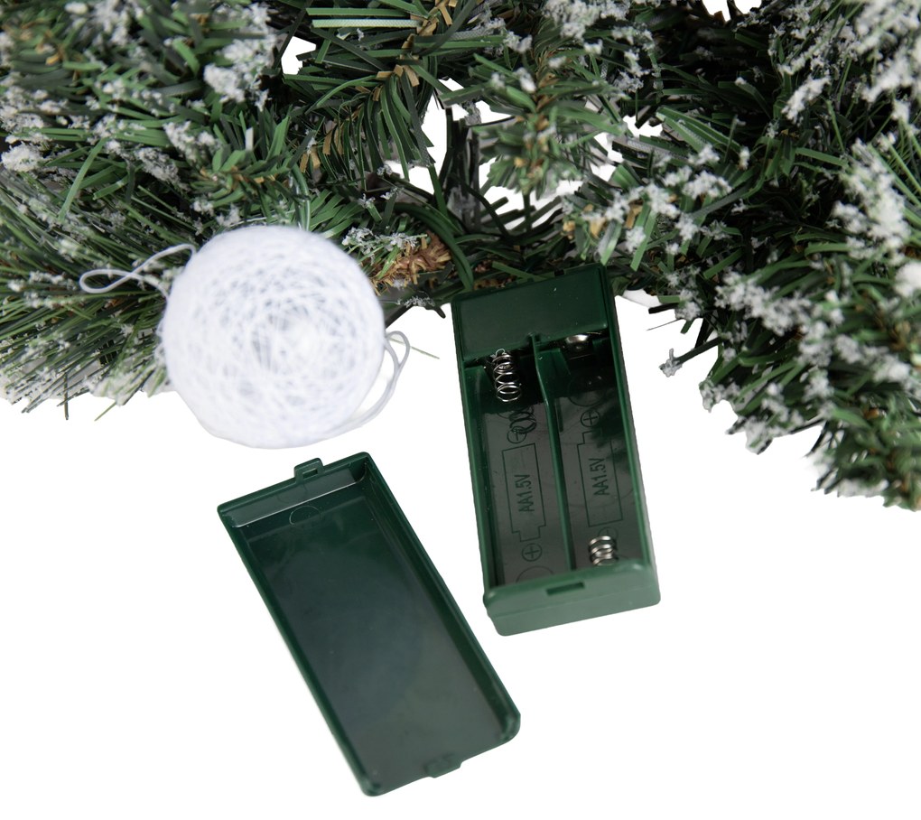 Ghirlanda natalizia bianca e rossa 45 cm con LED e timer - Jack