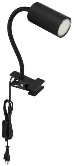 Globo 57911KB - Lampada flessibile con clip ROBBY 1xGU10/25W/230V nero