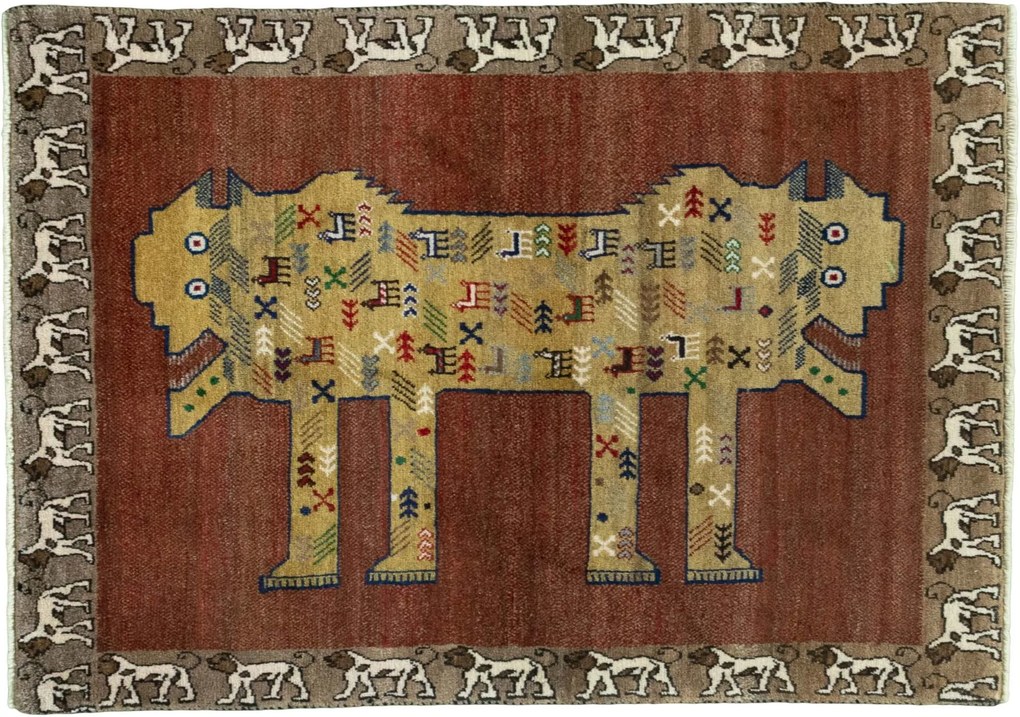 Gabbeh Tappeto persiano 110x150 Rosso (Iran) Annodato A Mano