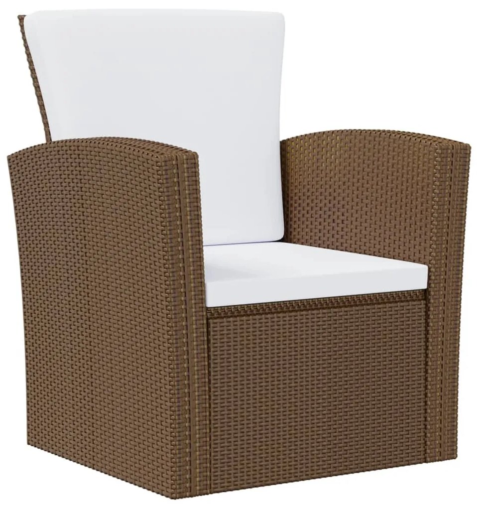 Set divani da giardino 8 pz con cuscini in polyrattan marrone