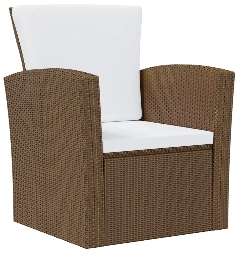 Set divani da giardino 8 pz con cuscini in polyrattan marrone
