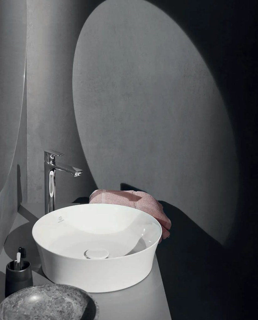 Ideal Standard Ipalyss E139801 Lavabo Tondo 40 cm ultrasottile da appoggio senza troppo pieno bianco