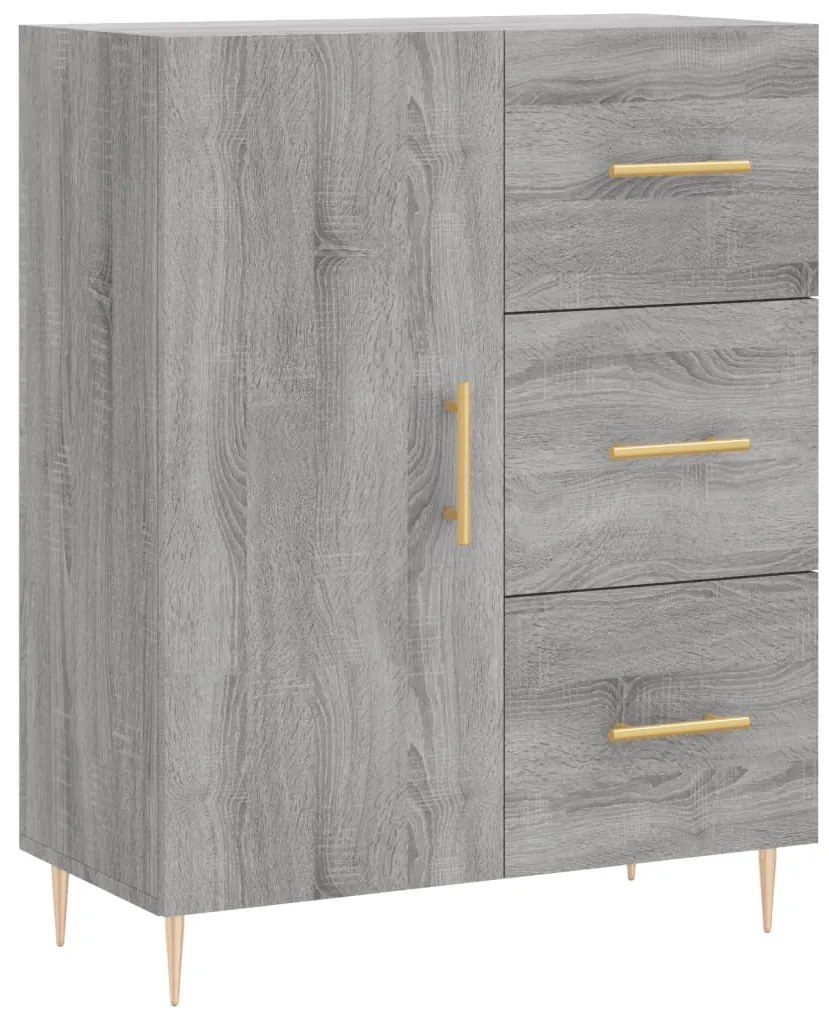 Credenza grigio sonoma 69,5x34x90 cm in legno multistrato