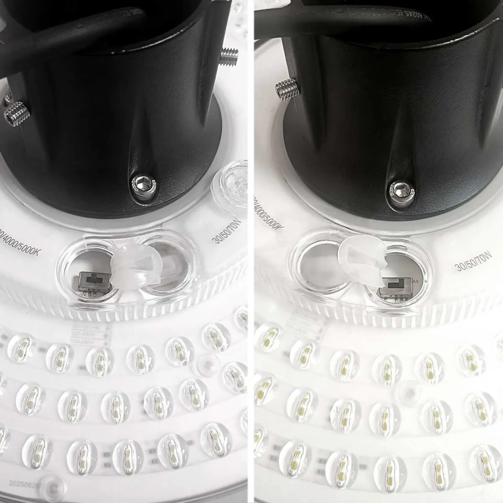 Lampione LED Circolare Grigio 30W 50W 70W IP65 CCT Bianco Variabile Colore Bianco Variabile CCT