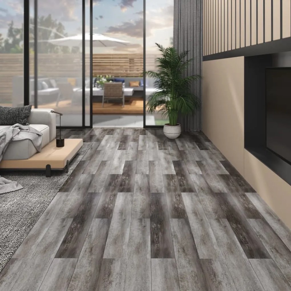 Listoni Pavimento Pvc 5,02 M² 2 Mm Autoadesivi Legno A Strisce /