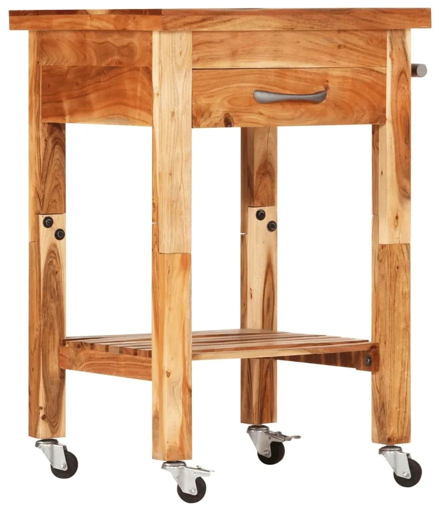 Carrello da cucina 55x55x89 cm in legno massello di acacia