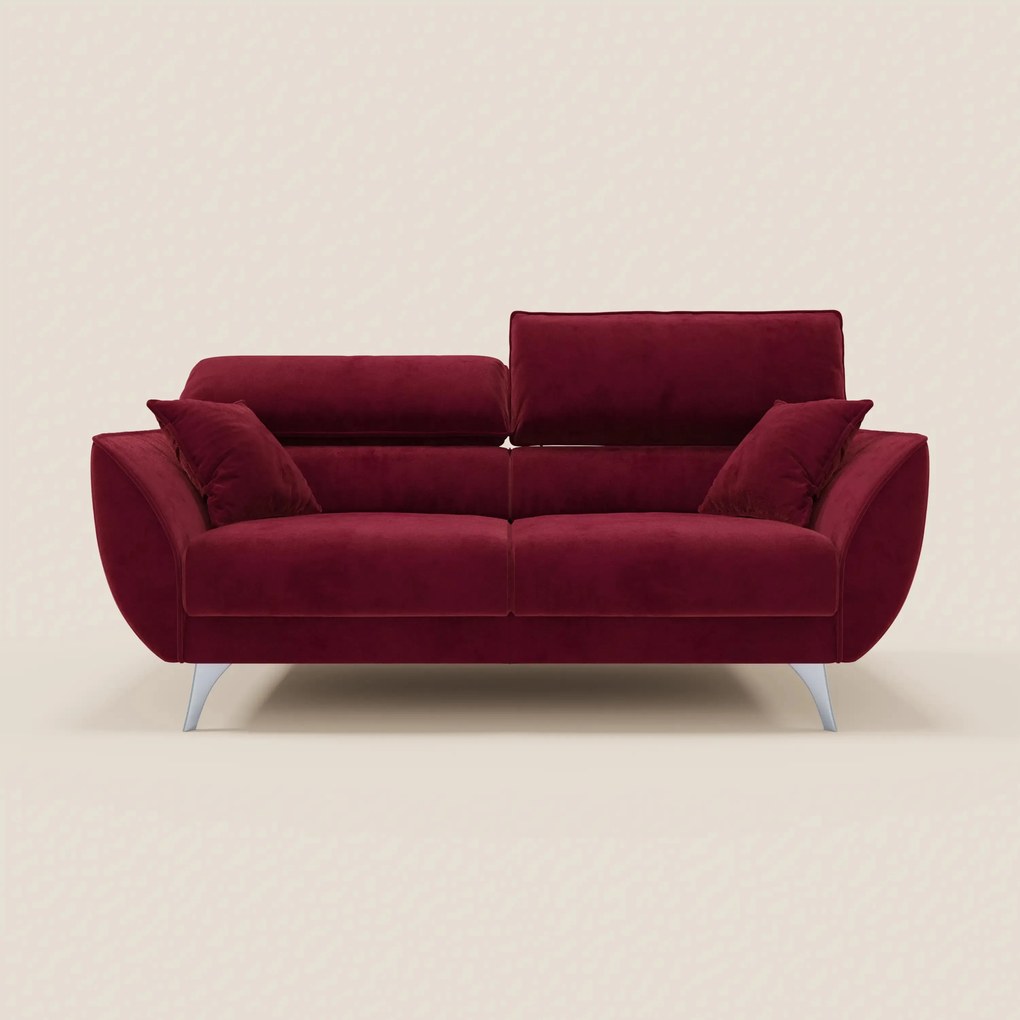 Michelangelo divano 2 e 3 posti con sedute allungabili e poggiatesta reclinabili in tessuto smacchiabile T30