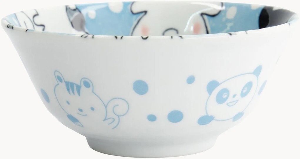Set di 6 ciotole in porcellana Tayo Blue Kawaii Animals