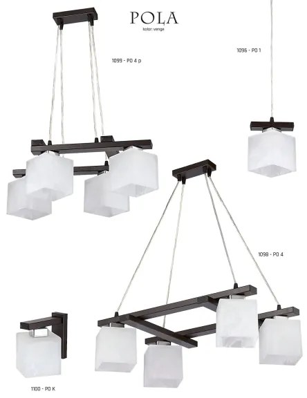 Jupiter 1096 - PO1 - Lampadario a sospensione POLA 1xE27/60W/230V wengé