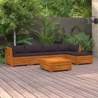 Set Divani da Giardino 6 pz con Cuscini in Massello di Acacia cod mxl 39323