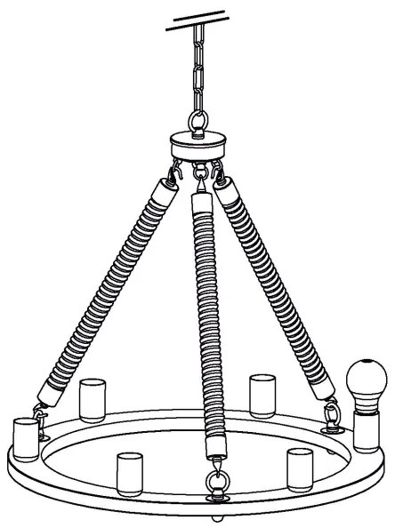 Eglo 49694 - Lampadario a catena FINDLAY 6xE27/60W