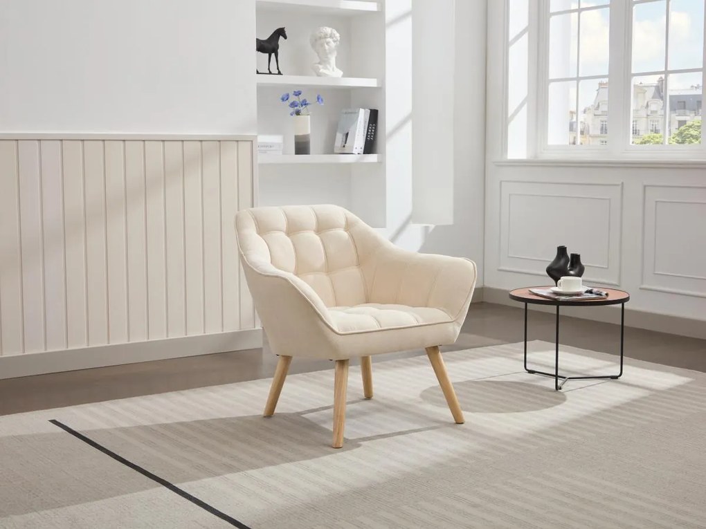 Poltrona in Tessuto Beige  - CASERTA