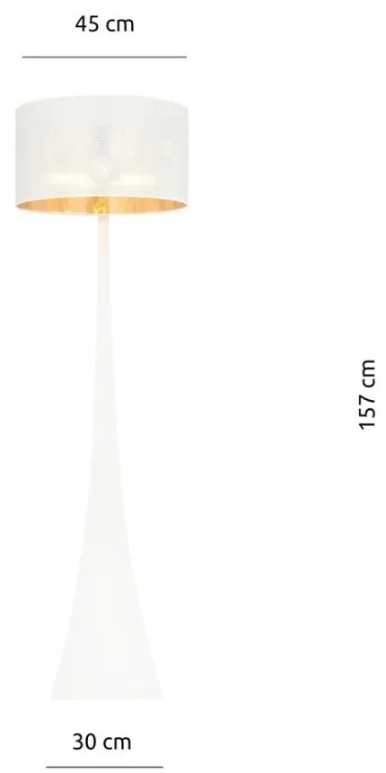 Lampada da Terra ESTRELLA LP1 in Acciaio E27 Colore del corpo Bianco