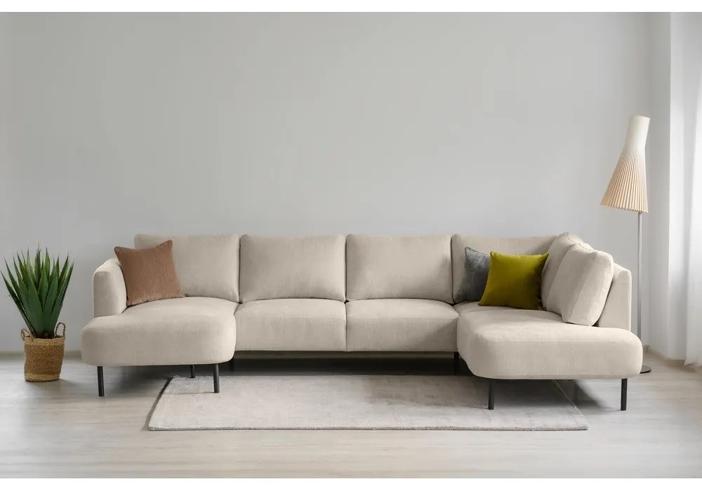 Divano angolare beige (con penisola a destra/a forma di "U") Hero – Scandic